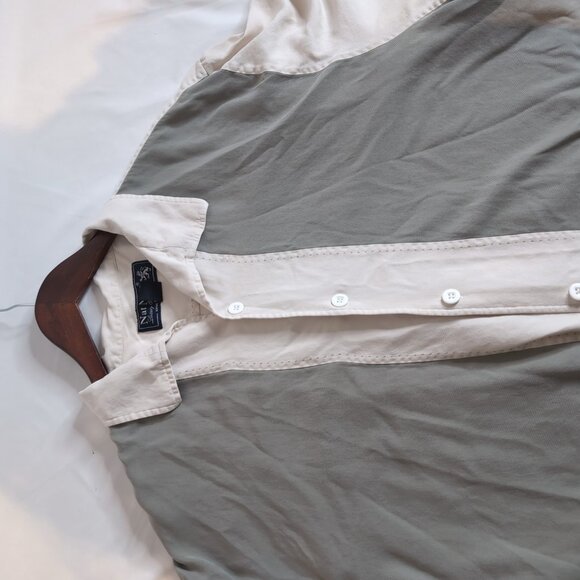Nat Nast Men's Green/Off-White Short Sleeve Button Up Shirt 100% Silk Luxury, XL - Picture 6 of 9